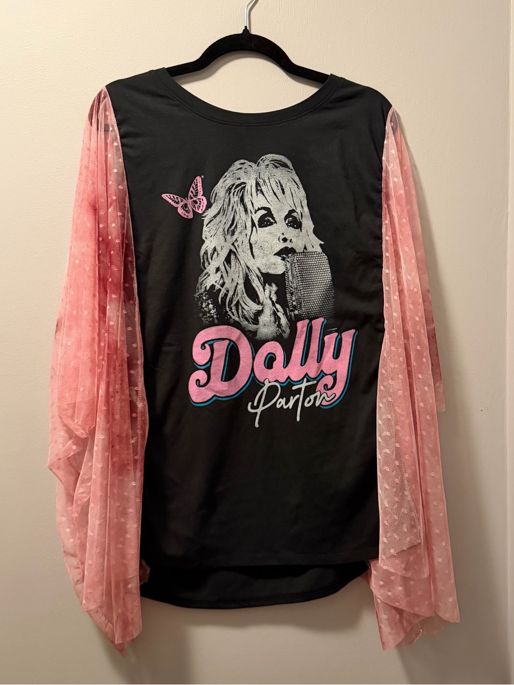 Dolly pink black poncho lace upcycle